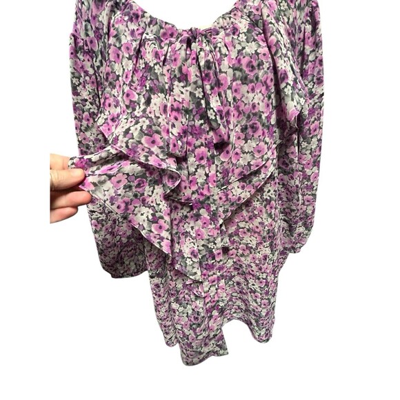 Elle Women’s Plus 3X Ruffle Long Sleeve Floral Whimsical Fairy Cottagecore Boho - Picture 4 of 10